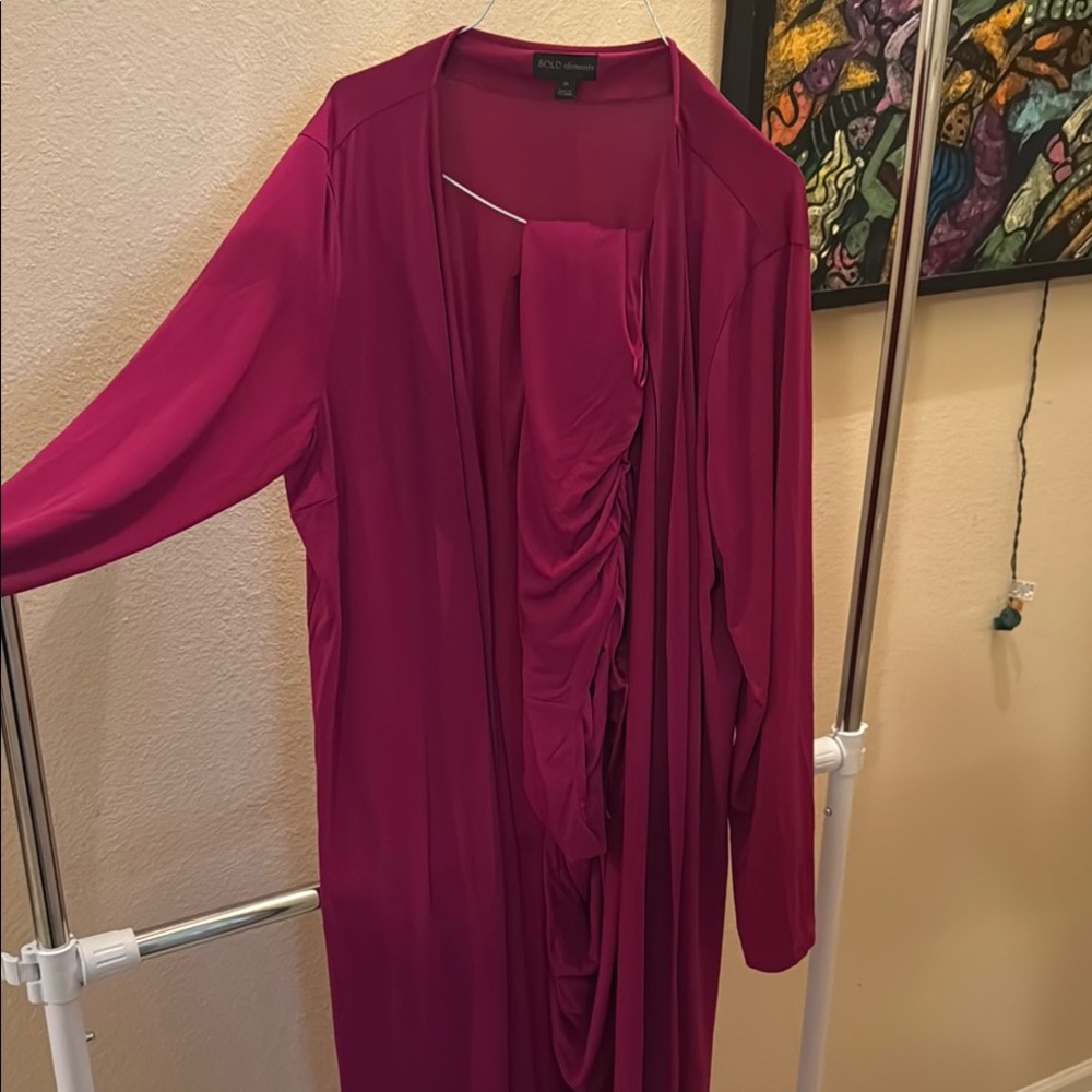 Magenta 2 piece dress and coat